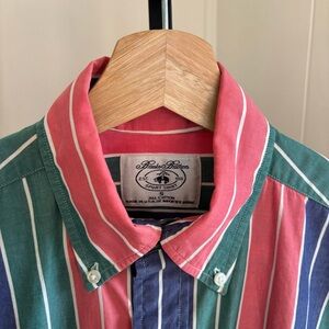 Vintage Brooks Brothers Men’s Small Button Up Shirt Colorful Striped Made in USA
